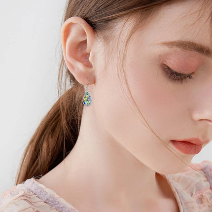925 Sterling Silver Dragonfly Dangle Drop Earrings with Multi-Color Stones for Women Girls Mom Daughter Gifts