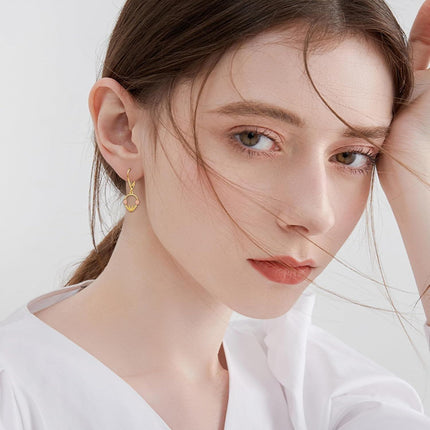 14K Gold Tulip Flower Leverback Earrings for Women