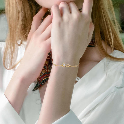 14K Gold Infinity Heart Charm Bracelet - Elegant  for Her on Christmas & Birthdays