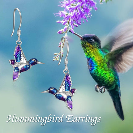 925 Sterling Silver Hummingbird Dangle Earrings for Women Gifts