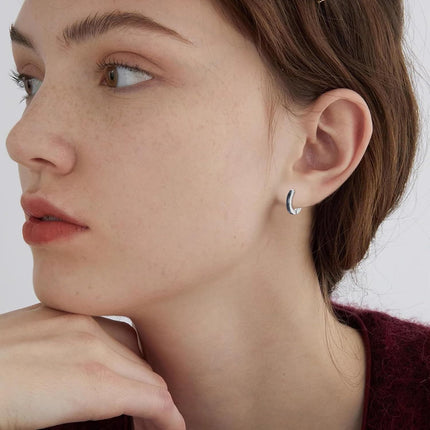 925 Sterling Silver Simulated Opal Hoop Earrings for Women Hypoallergenic Huggie Hinged Hoops Colorful Jewelry Gift