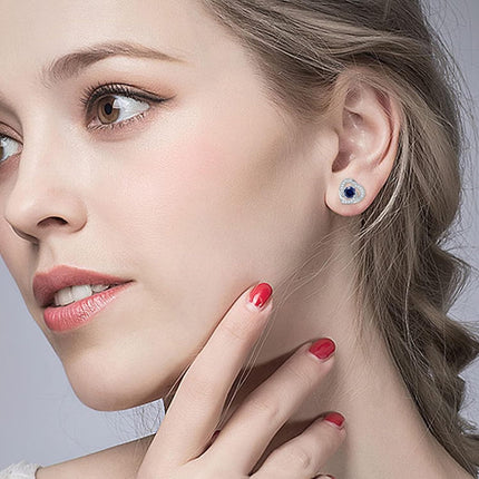 925 Sterling Silver Birthstone Heart Stud Earrings Jewelry Gifts for Women