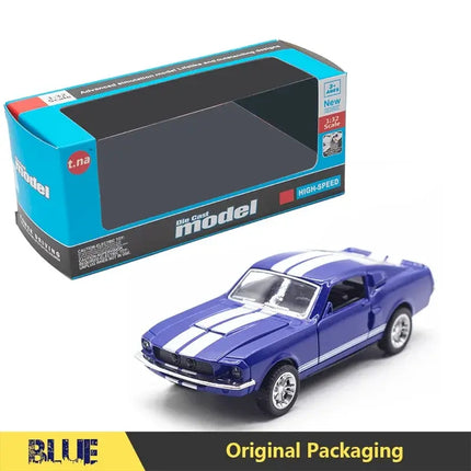 1:32 Alloy Diecast Mustang GT Classic Vintage Car Model Pull Back Car Miniature Vehicle Replica For Collection Gift for Kid