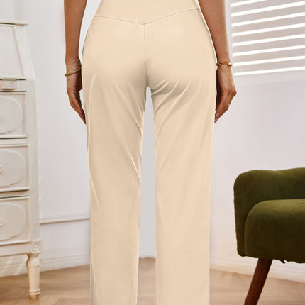 High Waist Wide Leg Pants with Pockets