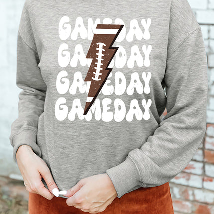 GAME DAY Round Neck Long Sleeve Sweatshirt