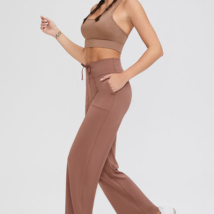 Basic Bae Full Size Drawstring High Waist Pants with Pockets