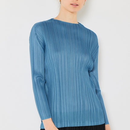 Marina West Swim Pleated Long Sleeve Boatneck Top