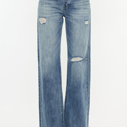 Kancan Distressed High Waist Bootcut Jeans