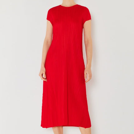 Marina West Swim Pleated Cap Sleeve A-Line Dress