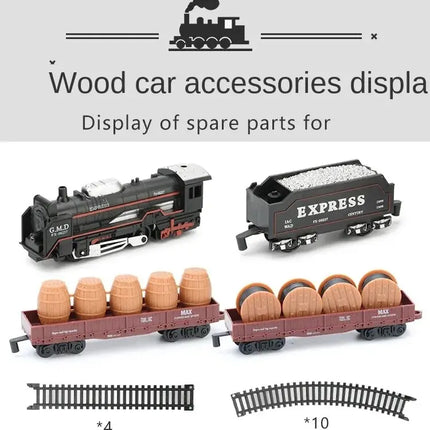 Simulation Electric Train Model with Track Railway Toys Battery Operated Classical High-speed Rail train toys for children