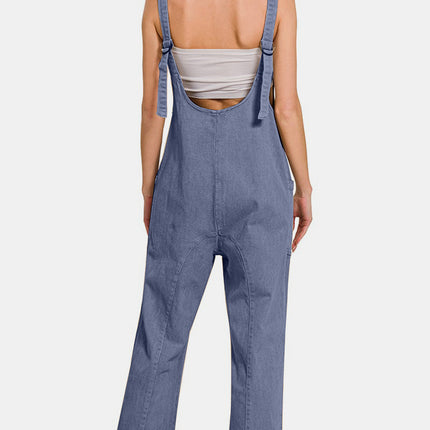 Zenana Pocketed Wide Strap Jumpsuit