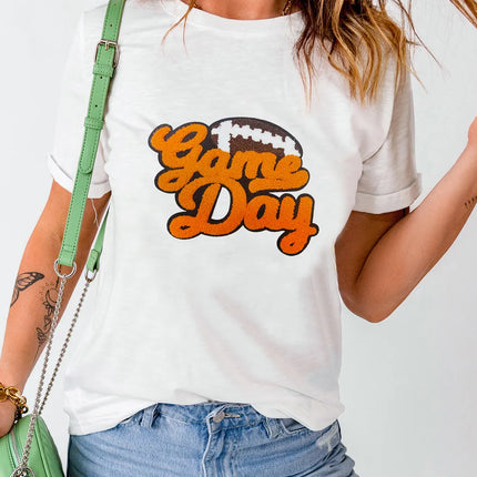 GAME DAY Round Neck Short Sleeve T-Shirt