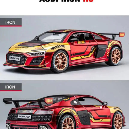 MINI AUTO 1:24 Simulation AUDI R8 IRON Alloy Sport Cars Toy Diecasts Vehicles Metal Model Car Decoration For Kids Gift Boy Toy