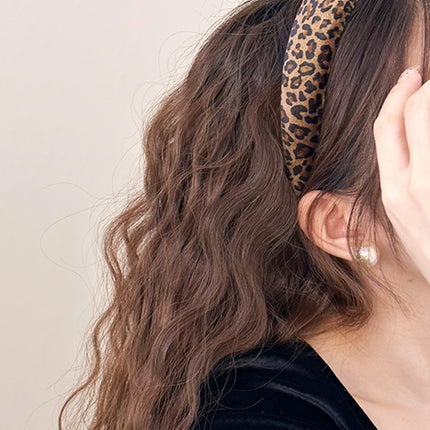 Leopard Polyester Wide Headband