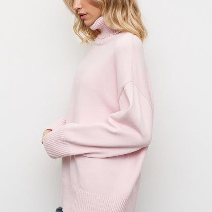 Basic Bae Turtleneck Dropped Shoulder Long Sleeve Sweater