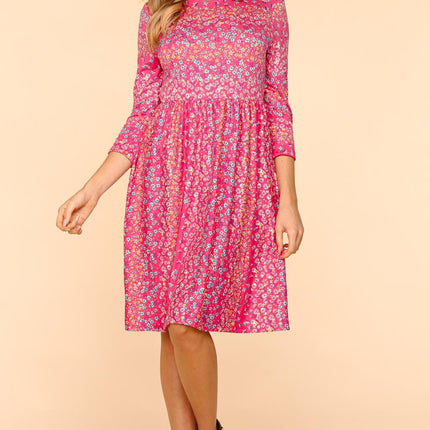 Haptics Round Neck Floral Dress with Pockets