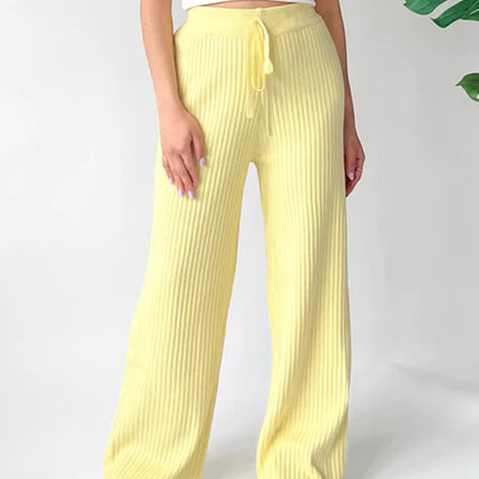 Ribbed Wide Leg Sweater Pants