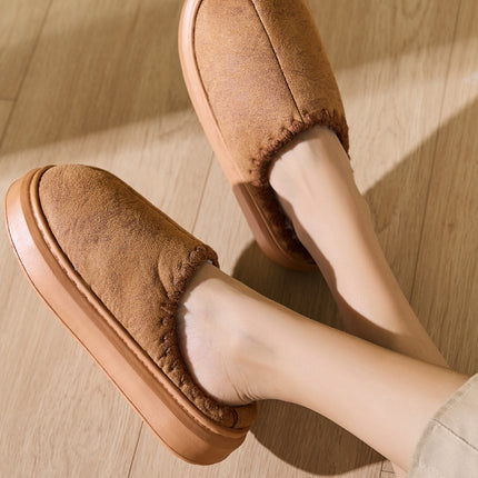 Thermal Round Toe Platform Slippers