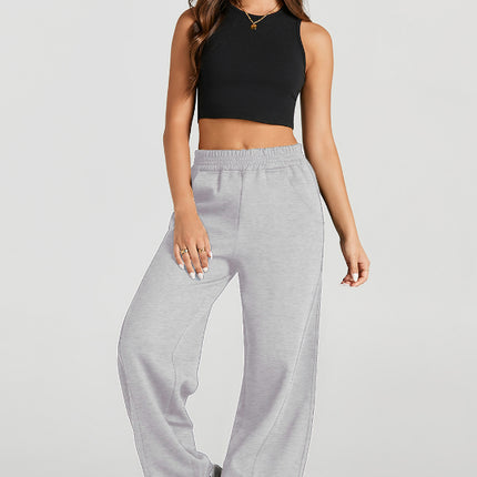 Elastic Waist Sweatpants with Pockets