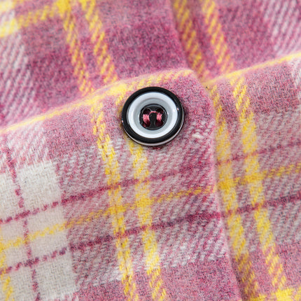 Plaid Collared Neck Button Up Shacket