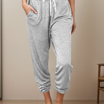 Full Size Drawstring Elastic Waist Joggers with Pockets