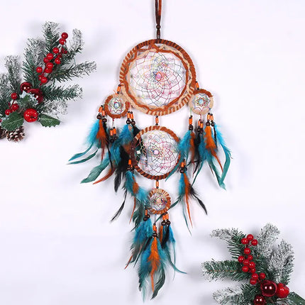 2023 New Dream catchers Retro 5 Ring Dream Catchers Home Decoration Indians Natural Stone Tree of Life Dreamcatcher Wall Hanging