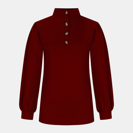 Full Size Mock Neck Long Sleeve T-Shirt