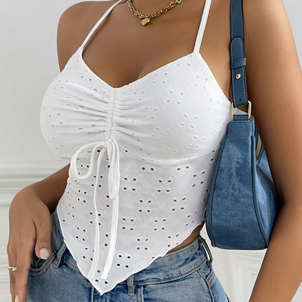 Eyelet Halter Neck Cami