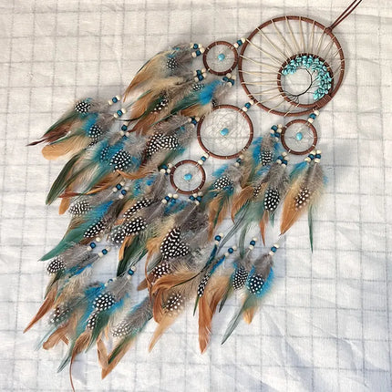 2023 New Dream catchers Retro 5 Ring Dream Catchers Home Decoration Indians Natural Stone Tree of Life Dreamcatcher Wall Hanging