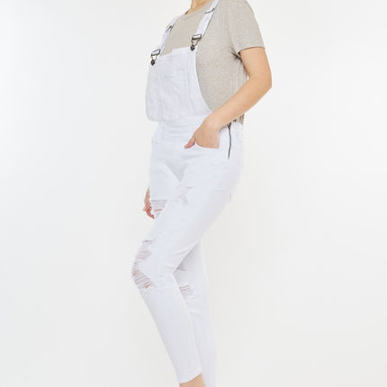 Kancan Distressed Skinny Denim Overalls