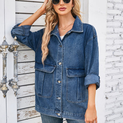 Button Up Long Sleeve Denim Jacket