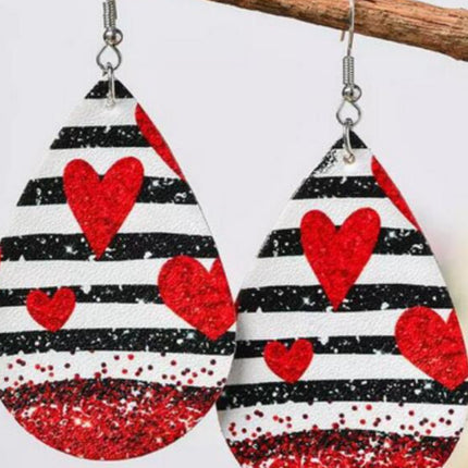 Printed PU Leather Dangle Earrings