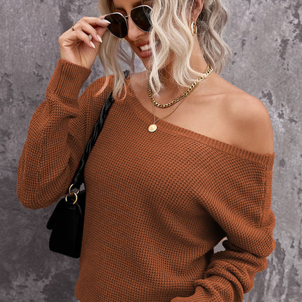 Crisscross Back Boat Neck Sweater