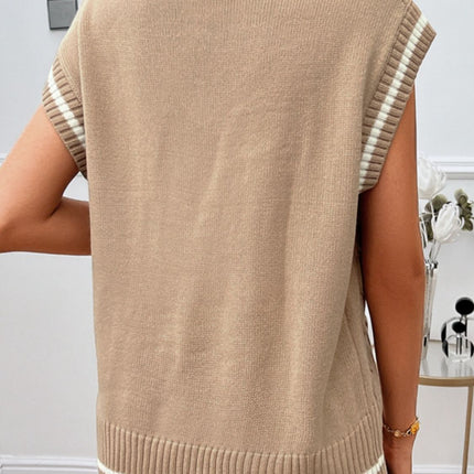 Cable-Knit V-Neck Sweater Vest