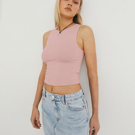 Round Neck Cropped Tank