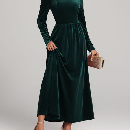 Velvet Square Neck Long Sleeve Dress