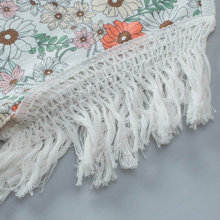 Fringe Printed V-Neck Top