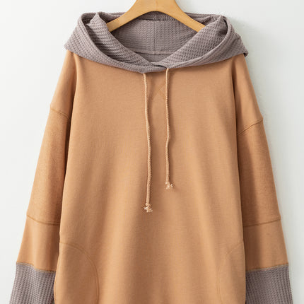 Drawstring Contrast Long Sleeve Hoodie