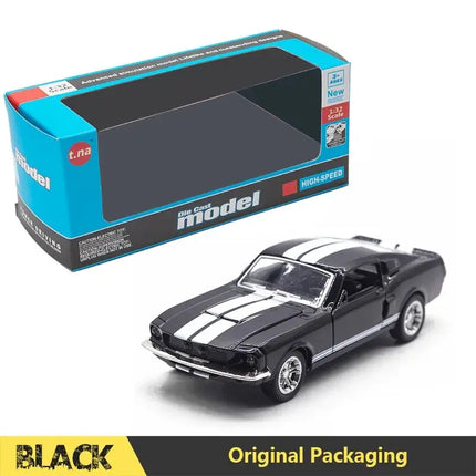 1:32 Alloy Diecast Mustang GT Classic Vintage Car Model Pull Back Car Miniature Vehicle Replica For Collection Gift for Kid