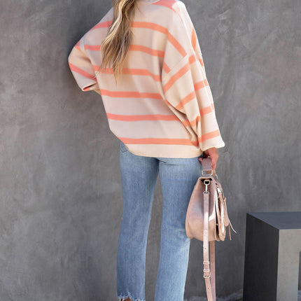 Striped Round Neck Long Sleeve Sweatshirt