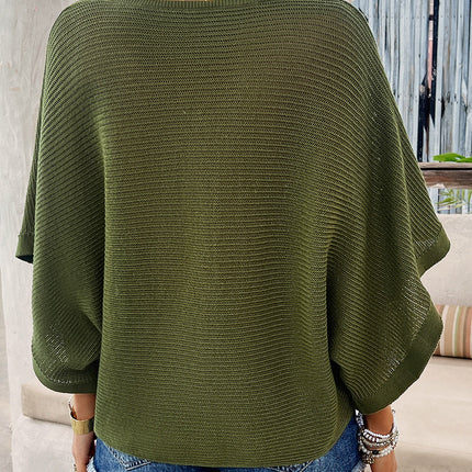 V-Neck Batwing Sleeve Knit Top