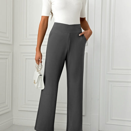 High Waist Straight Leg Pants