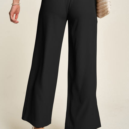 Davi & Dani Wide Leg Mid-Rise Pants