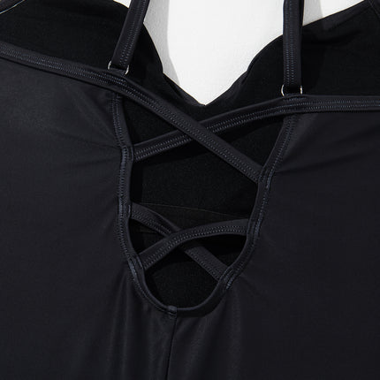 Embroidered V-Neck One-Piece Swimwear