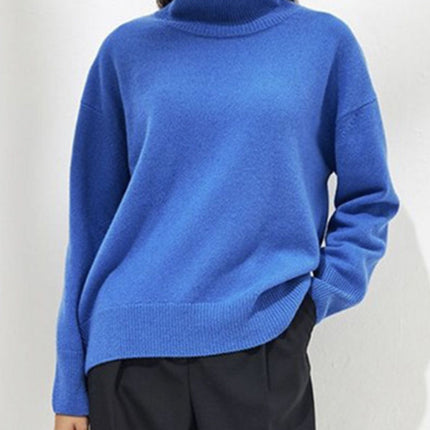 Turtleneck Drop Shoulder Long Sleeve Sweater