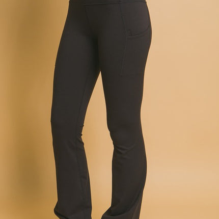 Love Tree High Waist Flare Active Leggings with Side Pockets