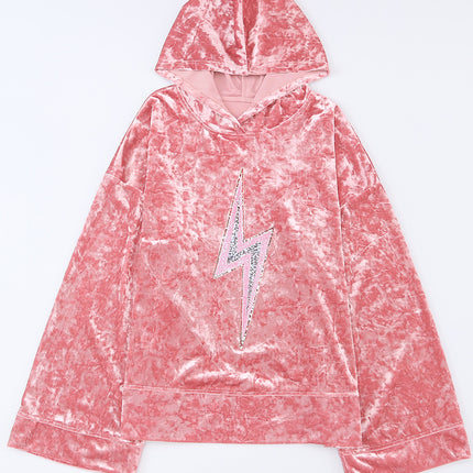 Thunderbolt Sequin Long Sleeve Hoodie