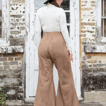 Plus Size Pocketed Flare Pants