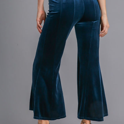 Umgee High Rise Elastic Waist Flare Pants