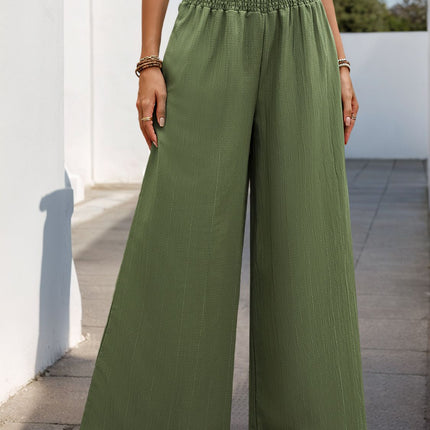 Perfee Smocked Wide Leg Pants